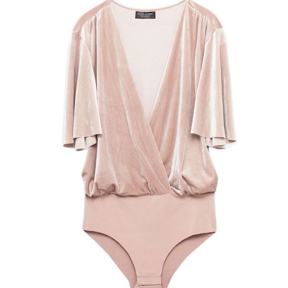 Zara velvet bodysuit